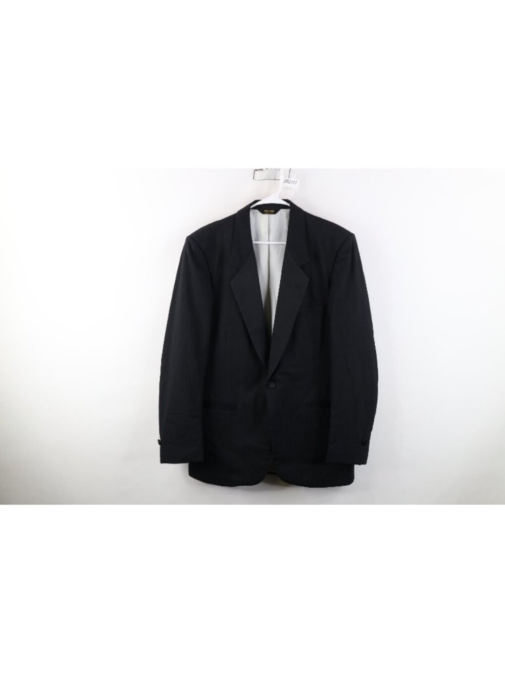 Vtg 70s Pierre Cardin Couture Mens 44L Satin Striped Tuxedo Prom Suit Jacket USA